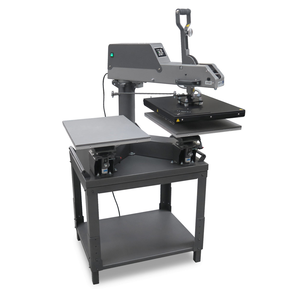 SCHULZE Swing Duo Press 40 x 50 cm mit Druckindikator und höhenverstellbarem Untertisch