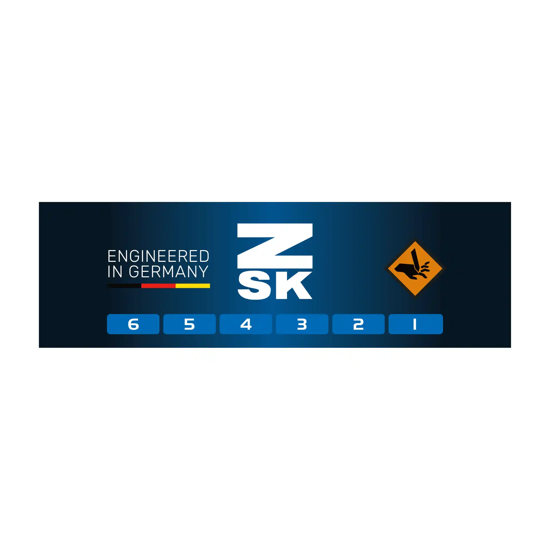 Magnetleiste mit ZSK Logo - Kopf / 6 Nadeln