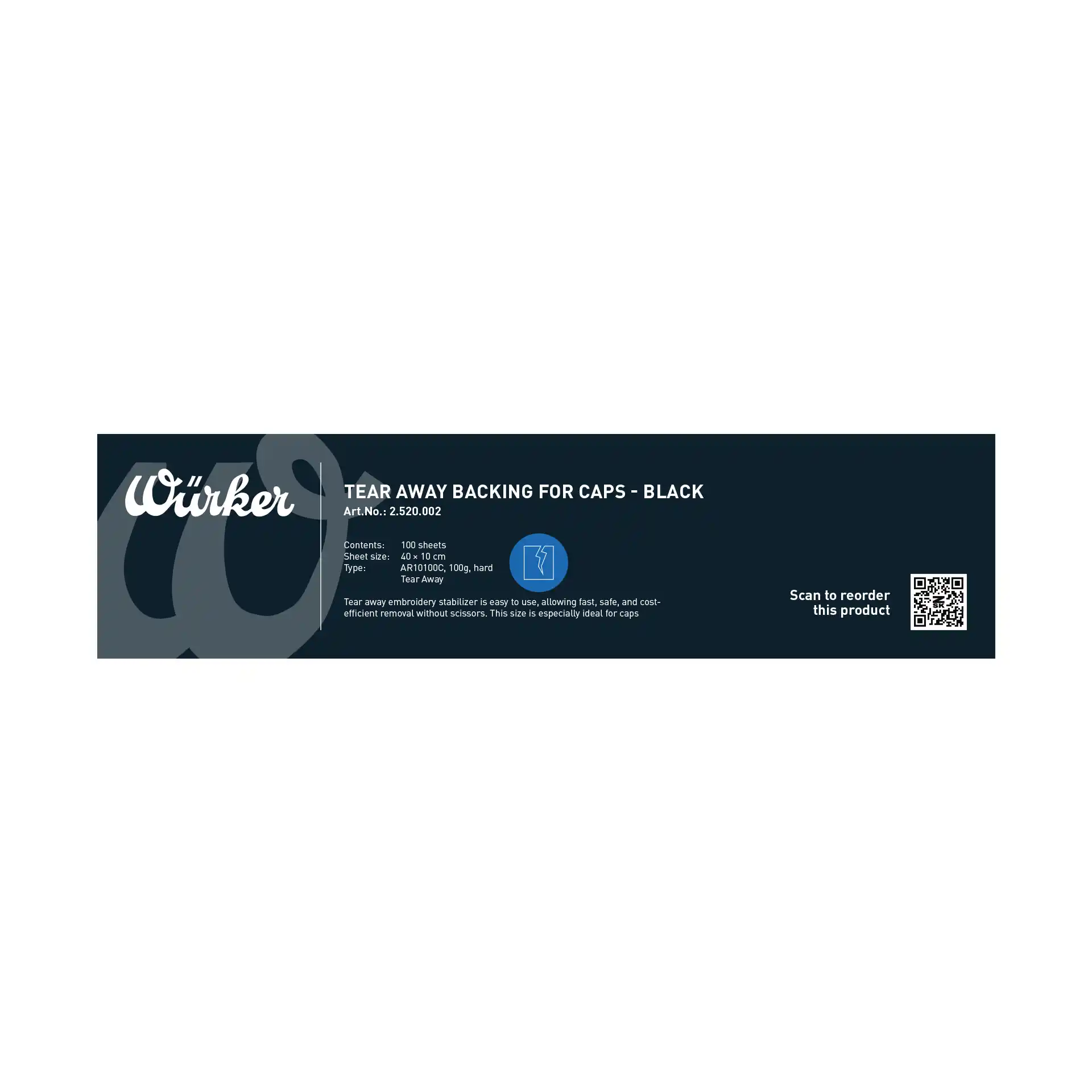 Würker Kappenvlies Hard 100 g/m² – Zuschnitt 10 x 40 cm