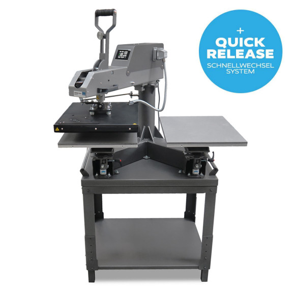 SCHULZE Swing Duo Press 40 x 50 cm mit Druckindikator und höhenverstellbarem Untertisch