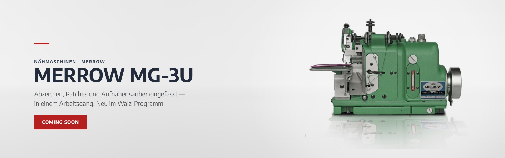 Merrow MG-3U Abzeichenmaschine — coming soon