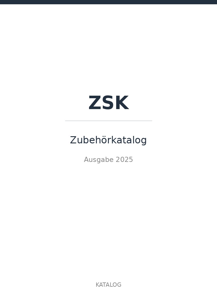 Titelbild ZSK Zubehörkatalog
