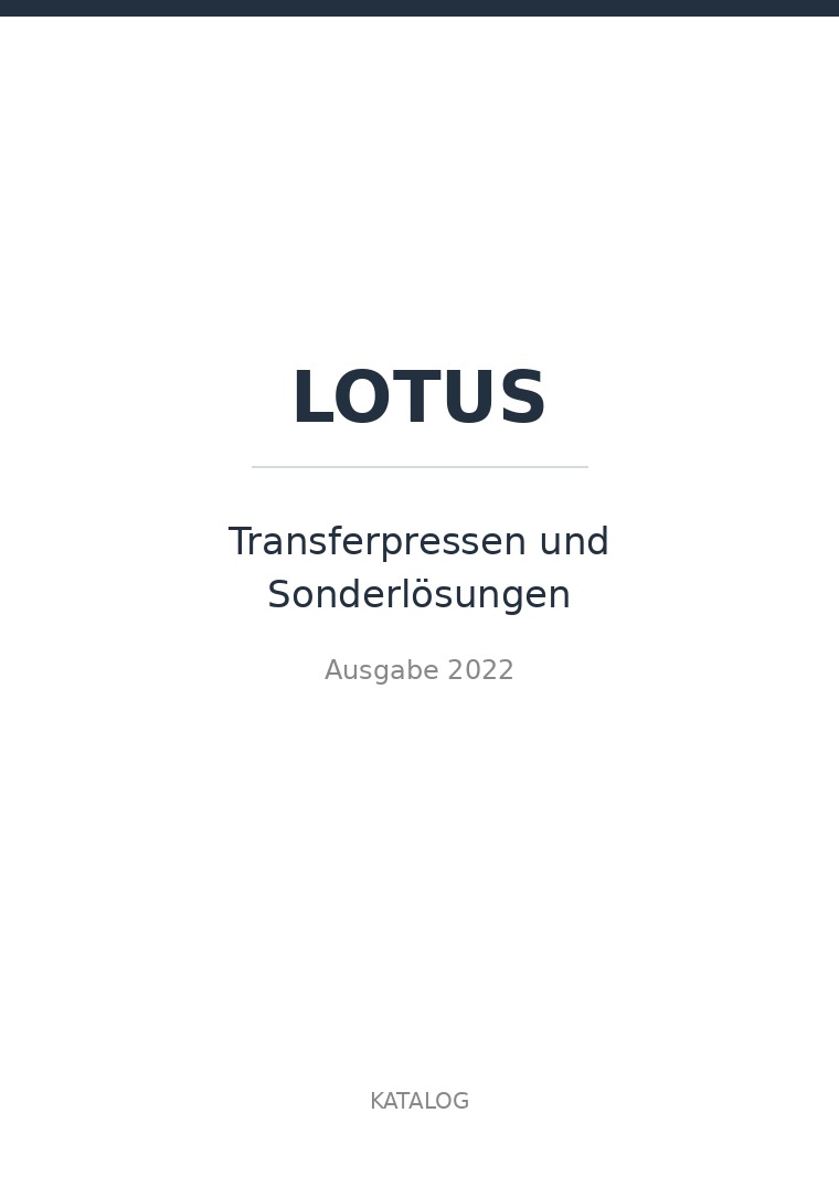 Titelbild Transferpressen und Sonderlösungen